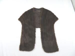 Long Fur Stole Cape Shawl Shoulder Wrap Brown Fur Nakamura Tokyo Mink? 1960s